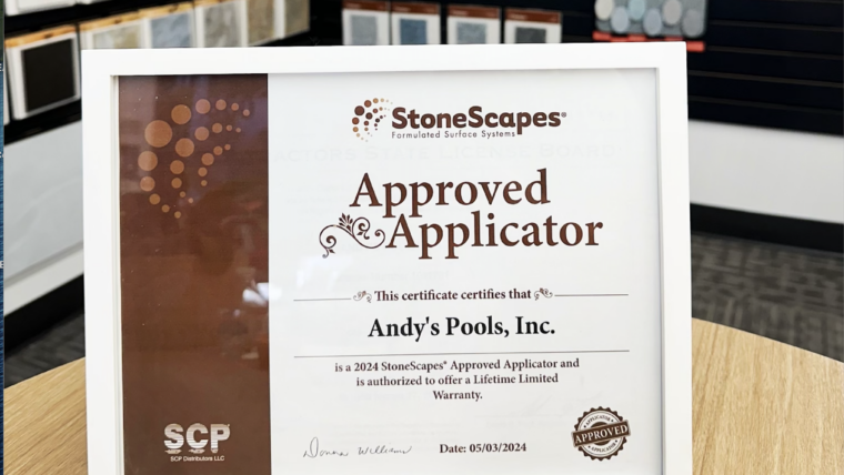 andy's pools inc is certified for pool building
